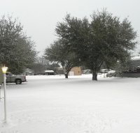 This snowy scene greeted me when I went out this morning.