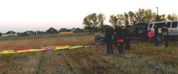The flight begins with unloading and laying out the balloon.