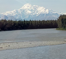 Our first view of Mt McKinley dwarfing everything!  