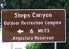 A few miles south of Hot Springs is the sign directing us to Sheps Canyon.