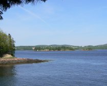 St. Croix Island as seen from the US side. (click for a view from NB)