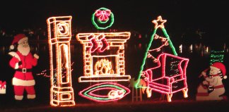 This is one of the many lighting displays for Christmas in Livingston.