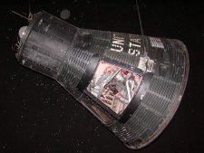 A Mercury space capsule on display at NASA in Houston.