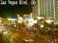 The Las Vegas strip at night.