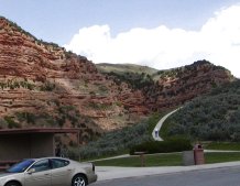 The rest area where we ate lunch was in the red rock canyons of Utah.