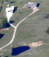 This aerial view of the Davis home was taken from the plane of Jim Jones.