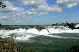 The St. Lawrence River above the falls is all white water!