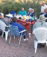 Evening cook-outs were a common event which all shared in.