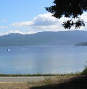 A view of Sequim Bay from near our RV site.