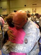 Our son is welcomed home from war by his mom.