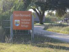 Main entrance to San Bernard National Wildlife Refuge.