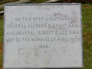 Sign marking the location of the final meeting between Grant & Lee.
