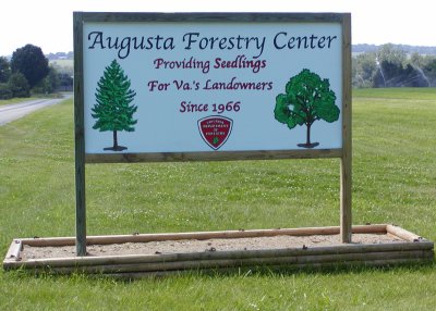 This sign welcomes visitors to the Augusta Forestry Center.