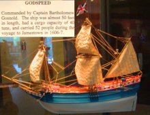A model of the ship Godspeed.
