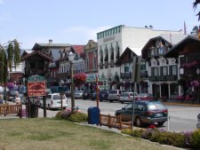Shops in the restored buildings of downtown Leavenworth.
