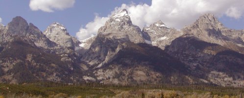 This is the best known view of the Teton Range of the rocky mountains.
